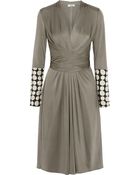 Issa Penelope Satin Twill-Trimmed Silk-Blend Jersey Dress - Lyst