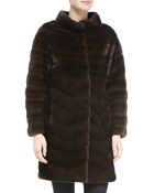 J. Mendel Chevron-pattern Mink Fur Coat - Lyst