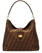 Fendi Zucca Small Hobo Bag - Lyst