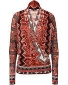 Etro Printed Jersey Wrap Top - Lyst