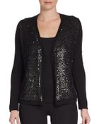 Elie Tahari Embellished Merino Wool Sweater - Lyst