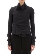 Rick Owens Funnel-Neck Wool Moto Jacket - Lyst