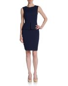 Elie Tahari Cotton Eyelet Peplum Dress - Lyst