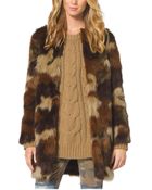 Michael Kors Camouflage Print Faux Fur Coat - Lyst