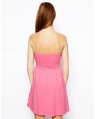 Asos Tall Mini Bandeau Skater Dress - Lyst