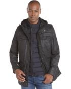 Vince Camuto Black Coated Cotton Removable Vest Hooded Anorak Jacket - Lyst
