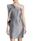 Halston Heritage Ruffle-Sleeve Strapless Dress - Lyst