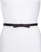 Kate Spade Leather Bow Skinny Belt Black - Lyst
