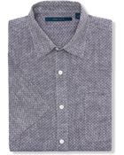 Perry Ellis Patterned Chambray Linenblend Shirt - Lyst