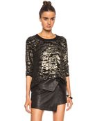 Isabel Marant Fedilon Embroidered Silk Georgette Top - Lyst