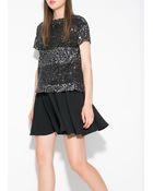Mango Faux Leather Waist Skirt - Lyst