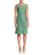 Valentino Double Squareneck Cotton & Silk Dress - Lyst