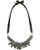 Violeta By Mango Bow Crystals Necklace - Lyst
