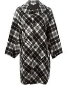 Comme Des Garçons Check Pattern Oversized Coat - Lyst