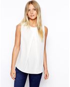 Asos Sleeveless Top With Pleat Detail - Lyst