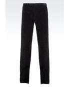 Armani Collezioni Casual Trousers In Stretch Velvet - Lyst