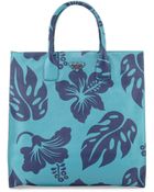 Prada Mens Hibiscusprint Saffiano Leather Tote Bag - Lyst