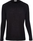River Island Black Textured Asymmetric Hem Jumper - Lyst