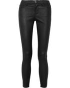 Current/Elliott The Side Slit Stretch-Leather Skinny Pants - Lyst