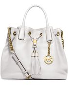 MICHAEL Michael Kors Camden Leather Large Drawstring Satchel - Lyst