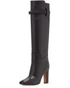 Valentino Calfskin Braided Strap Knee Boot - Lyst