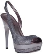 Pelle Moda Gleam Evening Sandal Pewter Glitter - Lyst