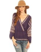 Free People Stitch Up Heart Top In Midnight - Lyst