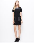 Ann Taylor Petite Faux Leather Pocket Dress - Lyst