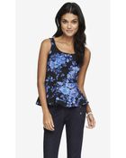 Express Rose Print Peplum Tank - Lyst