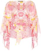 Roberto Cavalli Printed Silk Chiffon Top - Lyst