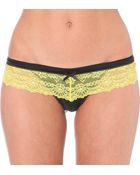 Myla Arietta Satin and Lace Thong - Lyst