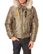 Parajumpers Gobi Taupe Jacket With Removable Fur And Lining - Lyst