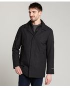T-tech Tumi Charcoal Wool Blend Inner Zip Coat - Lyst