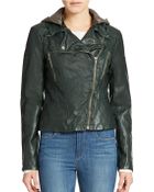 Free People Hooded Moto Jacket - Lyst