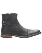 Ben Sherman Black Leather 'Elmer' Buckle Detail Ankle Boots - Lyst