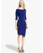 Halston Back Draped Knit Dress - Lyst