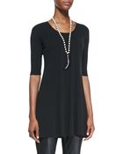Eileen Fisher Half-Sleeve Silk Jersey Tunic - Lyst