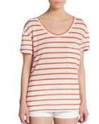 Michael Stars Striped Dropped Shoulder Linen Top - Lyst