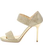 Jimmy Choo Alana Glitter Double-band Sandal - Lyst