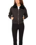 3.1 Phillip Lim Jacket With Rabbit Fur Collar - Lyst
