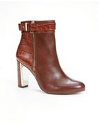 Ann Taylor Sam Side Zip Leather Booties - Lyst
