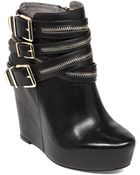BCBGeneration Anders Leather Zip Wedge Booties - Lyst