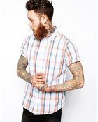 Asos Shirt In Short Sleeve With Mid Scale Check - Lyst