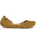 Melissa Campana Fitas Gold Glitter Flat Shoes - Lyst