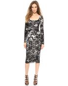 Jean Paul Gaultier Flocked Sheath Dress Cream - Lyst