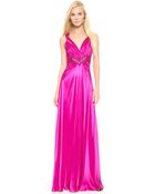 Temperley London Long Mounia V Neck Dress - Cerise - Lyst