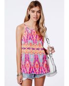Missguided Teresita Neon Tribal Print Cami Top - Lyst