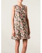 Markus Lupfer Floral Print Flared Dress - Lyst