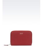 Giorgio Armani Zip Around Wallet In Printed Calfskin - Lyst