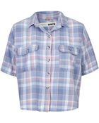 Topshop Moto Soft Check Shirt - Lyst